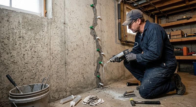 Cracked Basement Floor Repair in Merritt Island, FL