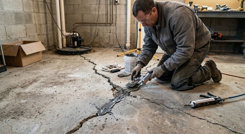 Cracked Basement Floor Repair in Merritt Island, FL